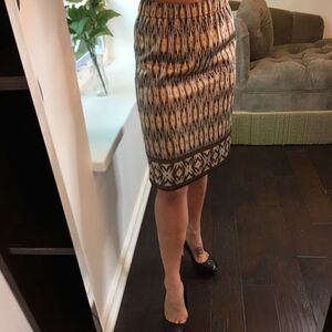 Chico’s midi brown lined Aztec pocket skirt